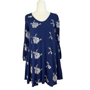 𝅺ALTAR'D STATE LONG‎ SLEEVE FLOWY FLORAL MINI DRESS